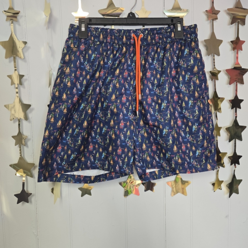 LUCHIANO VISCONTI GORGEOUS SAILBOAT SWIN TRUNKS SZ L